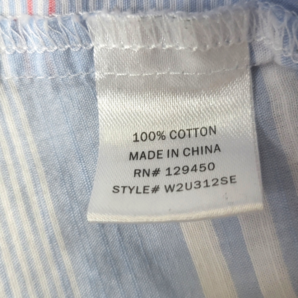 Off-Shoulder Ruffle Striped Blue Top - Picture 5 of 6